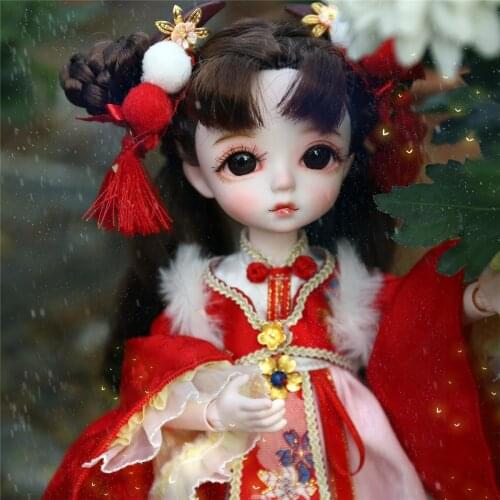 DBS DREAM FAIRY Chinese style Doll 1/6 BJD Brown hair mechanical joint Body With makeup hair eyes clothes shoes girls 30cm SD
