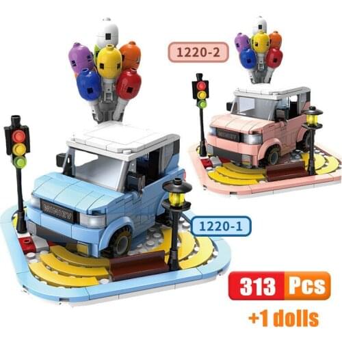 Lovely City Mini High-tech Cars Model Building Blocks Beautiful Stickers MOC Figures Bricks Educational Toys For Kids Gifts