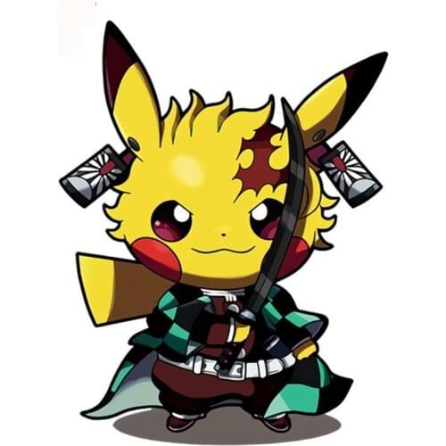 Cute Funny Demon Slayer Kimetsu No Yaiba Tanjiro Kamado Anime Japanese Cartoon PVC KK Stickers Window Windshield Accessories