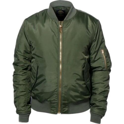 F/W Mens Jacket Velcro Thickness Men Bomber Jacket Green Black