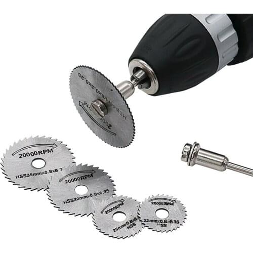 6pcs set Mini HSS Circular Saw Blade Rotary Tool For Dremel Metal Cutter Power Tool Set Wood Cutting Discs Drill Mandrel Cutoff