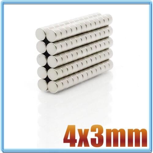 50~1000pcs 4x3 mm Small Round Powerful Magnets 4mmx3mm Sheet Neodymium Magnet disc 4x3mm Permanent NdFeB Strong Magnet 4*3 mm