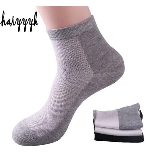 5Pair Solid Mesh Mens Socks High-quality Cotton Crew Socks Men Summer Breathable Thin Socks Size EUR 38-42