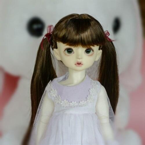 BJD doll wig suitable for 1-3 1-4 1-6 size soft silk fish bone twist braid doll accessories