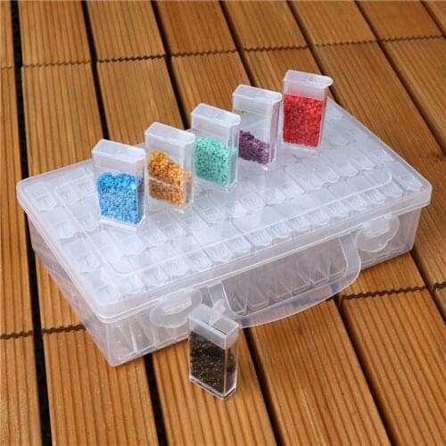 64 Grids Plastic Storage Jewelry Box Accessories Box Practical Plastic Case For Bead Rings Jewelry Display Organizer