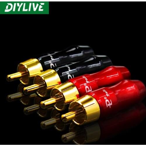 Budweiser Gold plated RCA Lotus Plug Audio Cord Connector Lotus Head