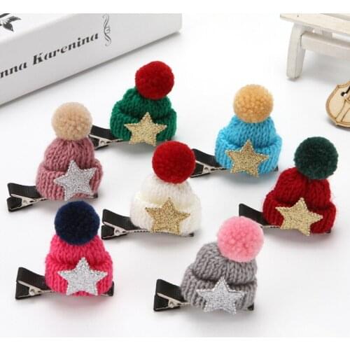 Christmas Pet hat Clips show Star Cap hair clipped wool cap Christmas hat clip Pet accessories 30pcs