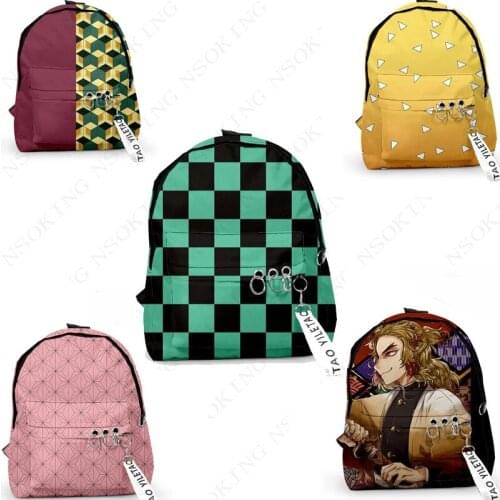 New Demon Slayer: Kimetsu no Yaiba backpack bags Schoolbags Kamado Tanjirou Nezuko Agatsuma Zenitsu Unisex Travel Bag