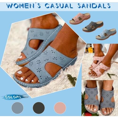 SAGACE Vintage Anti-slip Breathable PU Casual Female Platform Retro Shoes Summer Women Premium Orthopedic Open Toe Sandals