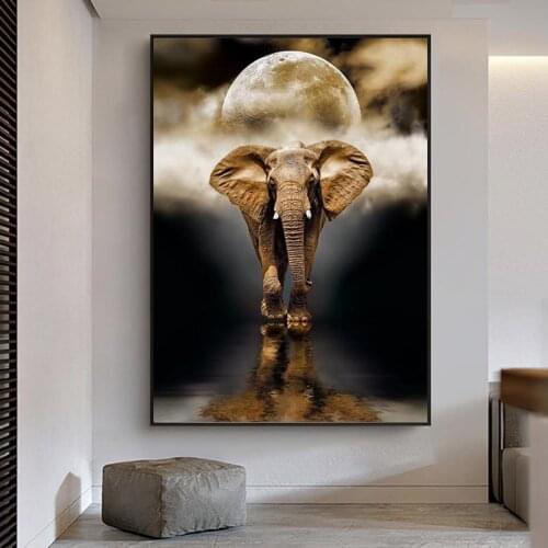 Nordic Creative Elephant Wall Paintings Print On Canvas Art Prints Animals Black And White Animals Wall Pictures For Living Room