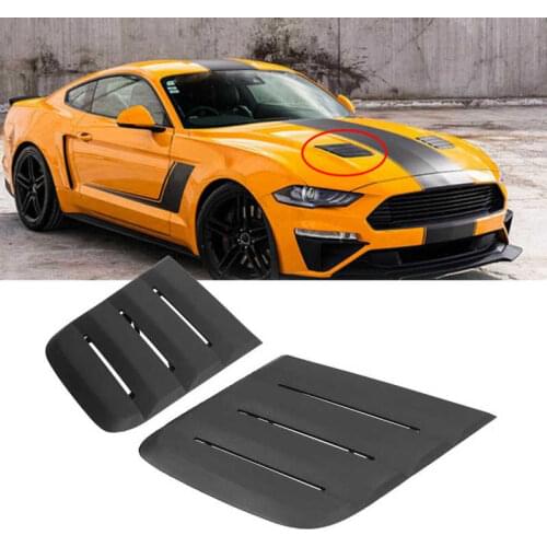 2pcs Hood Bonnet Vents Ventilation Cover Black Accessory Fit for Ford Mustang 2018 2019 car styling