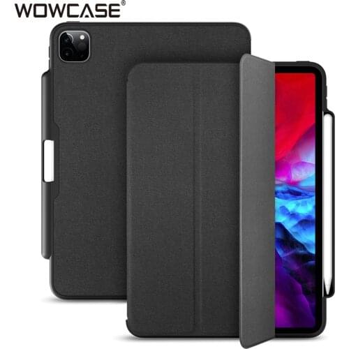 WOWCASE for iPad Pro 12.9 Case 2020 4th Gen with Pencil Holder Protective Shockproof FlipCover for iPad Pro 12.9 inch 2020 case