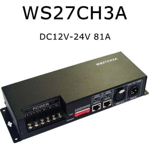 WS27CH3A 27 Channel 9Group DMX512 LED Decoder Controller LED Drive DC12-24V 81A for LED Strip Constant pressure Common Anode