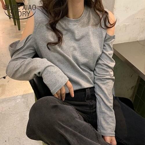 Korean Off Shoulder White Women Shirt Cotton Plus Size Long Sleeve Top Women New Fashion Elegant Blouse Femme Blusas Mujer 11825
