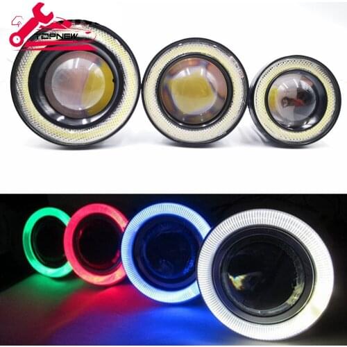 1Pc 12V Universal Driving Lights Pack Round Driving Work Light Angel Eyes Fog Lamp 2.5" 3.0" 3.5" 64mm 76mm 89mm