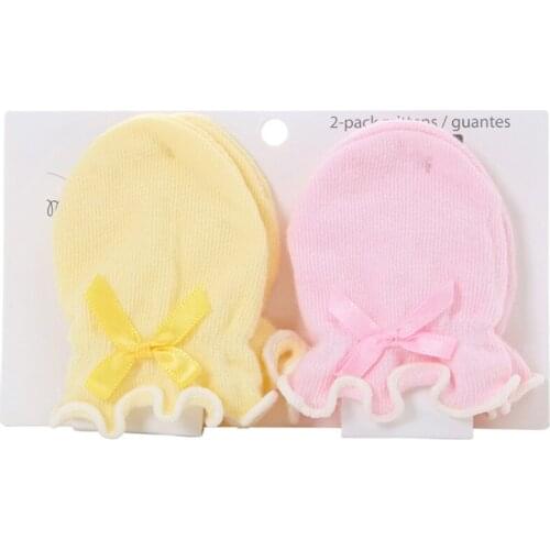 2 Pairs Baby Anti Scratching Soft Gloves Newborn Protection Face Scratch Mittens