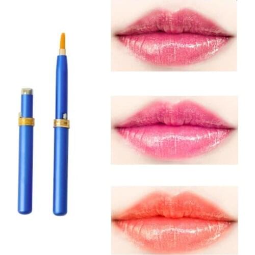 2Pcs Color Random Retractable Lip Brush Synthetic Hair with Protect Cap Lipgloss Lipstick Lip Gloss Brush Portable Beauty Tool