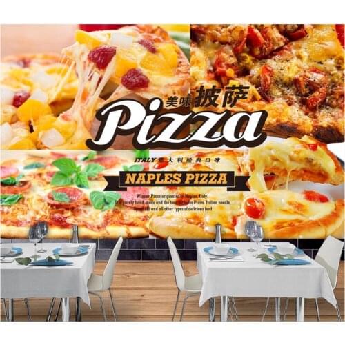 Custom photo 3d wallpaper Delicious pizza italian western food home decor living room 3d wall murals wallpaper for wall 3 d