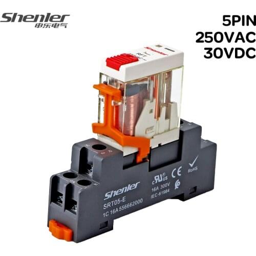 5 Pins With Socket RFT1COLT Interface Coil General Purpose Micro Relay 12V 24V 48V 110V DC / 24V110V 230V AC