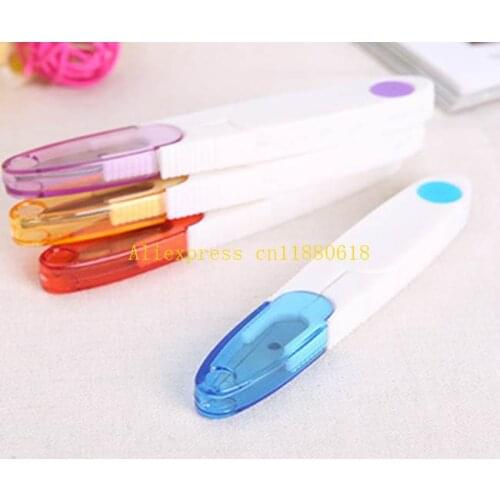 500pcs/lot Fast Shipping Household Transparent Cover Mini Cross-stitch Embroidery Clipper Cutter Scissor
