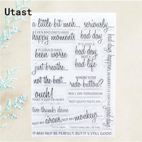 English Phrase Words Clear Silicone Stamps /Transparent Rubber Stamp for DIY Scrapbooking /Photo Album Decorative Craft Making