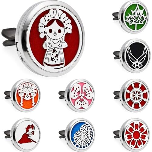 Conch Essential Oil Perfume Car Diffuser 30mm Magnetic Open Locket 10pcs Pads Free
