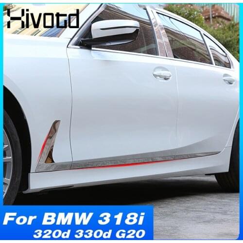 Door Side Body Moulding Trim Stainless Steel Exterior Decoration Accessories Car Styling Parts For BMW 318i 320d 330d G20 2021