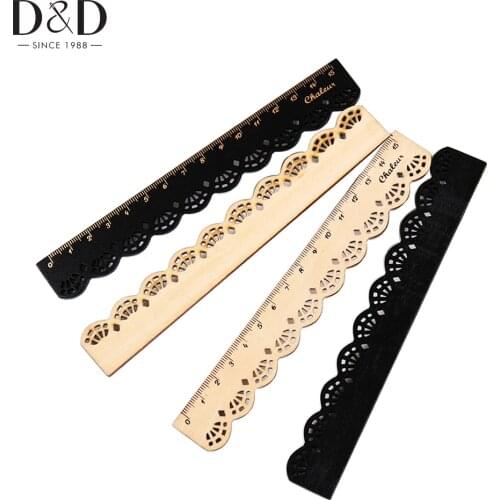 D&D 1 Pc Wood Straight Quilting Rulers Cute Stationery Lace Measuring Gauge Sewing Ruler DIY Office School Sewing Accessories