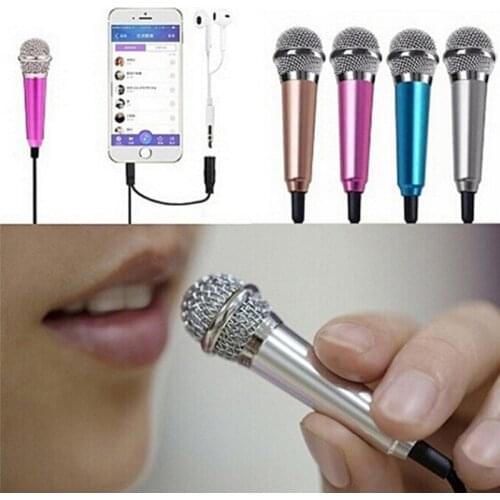 For iPhone Android All Smartphone Notebook Portable Mini Microphone Stereo Karaoke Sound Record 3.5mm Plug