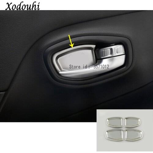 For Jeep Renegade 2016 2017 2018 2019 2020 Car Body Cover Stainless Steel Door Inner Internal Handle Bowl Frame Lamp Armrest