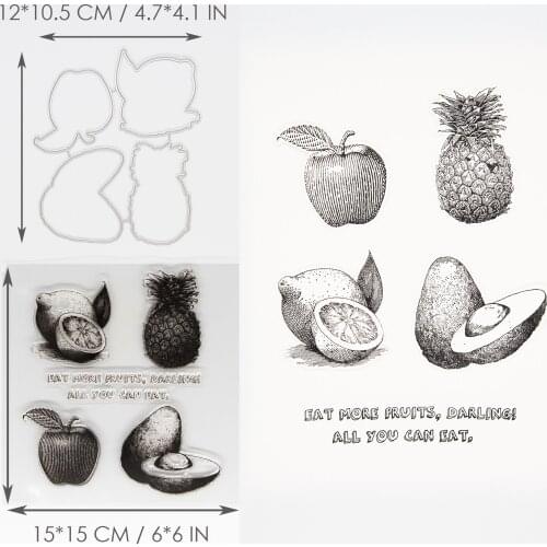 Fruits metal Cutting Dies stamps and dies 2020 DIY Scrapbooking Stencils Paper Album Cards Embossing decoration clear stamp P009