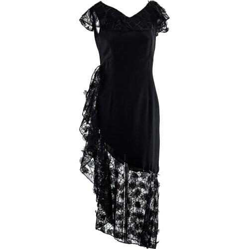 Kavshak Silk Flywheel Skirt Black Women Dress