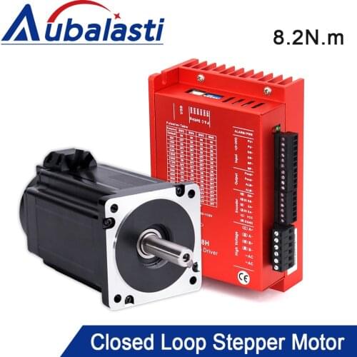 Aubalasti YAKO Nema34 8.2N.m 6A Closed Loop Stepper Motor Driver Kits Shaft Dia.14mm 2Phase with 3M Cable YK286EC118A1+ESD2608H