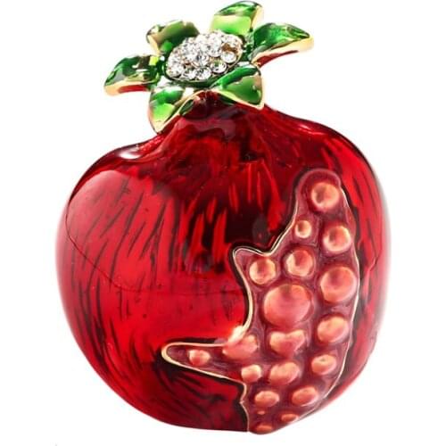 Rinhoo Red Pomegranate Brooch Cute Fruit Pin Enamel Brooches For Women Coat Accessories New Design Lapel Pins Good Gift Dropship