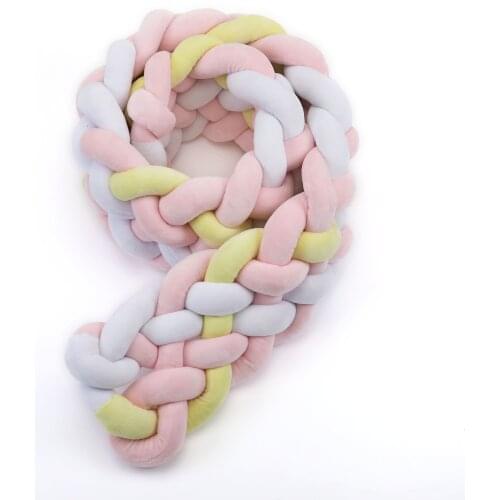 Ins six strand bed with braided braid braided long strips to play ball Baby Braid Bumper Newborn Crib Pigtail Kids