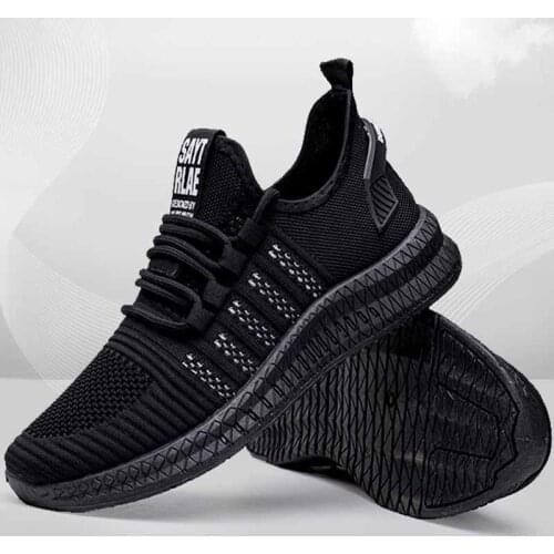 Flying woven mens shoes sports shoes Korean fashion breathable casual shoes student running shoes 2021 spring new