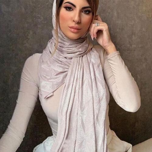 Lxdbs dubai silk scarf stretchy jersey hijab scarves plain Shawl for netherlands holland muslim women