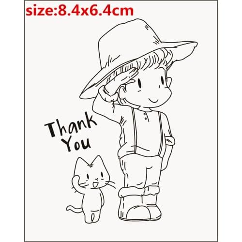 Boy with a dog Transparent Clear Stamps Silicone Seals for DIY scrapbooking photo album Card Making