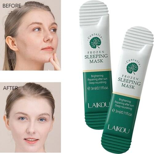 10Pcs No-Wash Face Mask Centella Frozen Sleeping Mask Moisturizing Soothing Repairing Brighten Face Care Skin Care Facial Pack