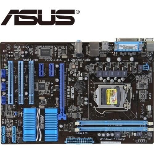 Asus P8H61 Desktop Motherboard H61 Socket LGA 1155 i3 i5 i7 DDR3 16G UEFI BIOS ATX Original Used Mainboard On Sale