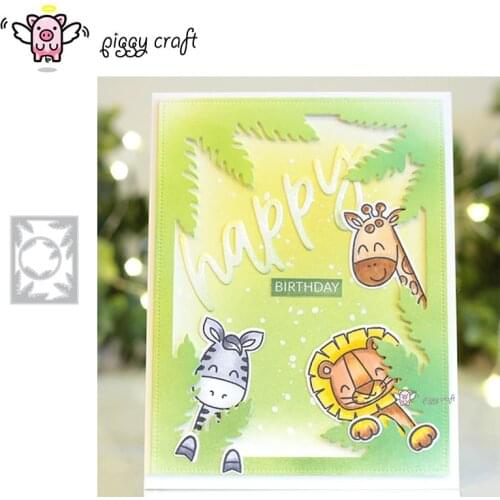 Piggy Craft metal cutting dies cut die mold Leaf frame decoration Scrapbook paper craft knife mould blade punch stencils dies