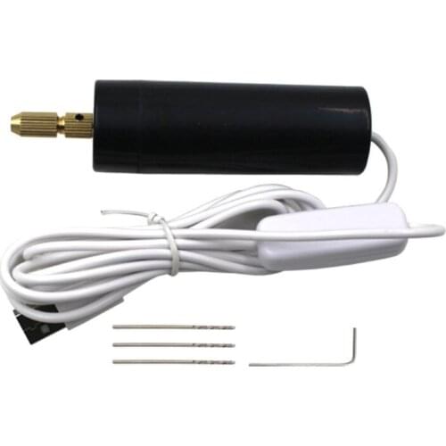 Mini Micro DC 5V Electric Hand Drill Set with Twist Drill Bits USB Hand Drill Wood Plastic Hole Drilling Tool U4LB
