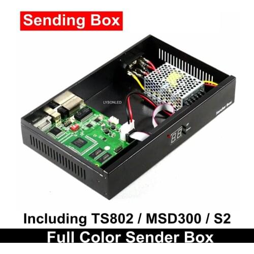 Outdoor Led Video Wall Sender Box With Synchronous Sending Card TS802 MSD300 S2 Including Meanwell Power Supply
