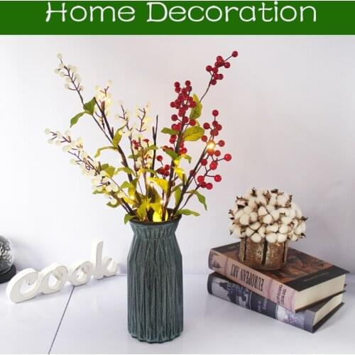 23" Lighted Red Berries Tabletop Decor Battery Operated 10 LED Light Up Tree with Timer Gifts for Home Decor Wedding Party Date