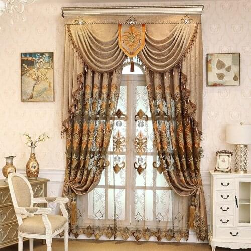 New Curtains for Dining Living Bedroom Room Custom Luxury European Water Soluble Embroidery Screens Valance with high quality