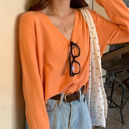 Solid Knitted Cardigan Women Autumn 2021 Thin Fashion Casual Single Breasted V-neck Loose Streetwear Knitwear Crop Top Coat