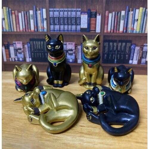 Pvc figure model toy Egyptian basset cat 6pcs/set