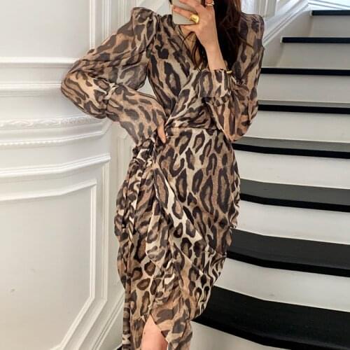 Long Sleeve Party Spring Vintage Elegant Autumn Dress Luxury A-Line 2021 Dress for Women Boho High Waist Sexy Flounced Edge