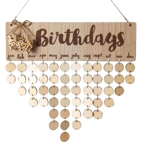 DIY Chritsmas Birthday Special Days Reminder Board Home Hanging Decor Wooden Calendar Sign Planner Board Hanging Ornament
