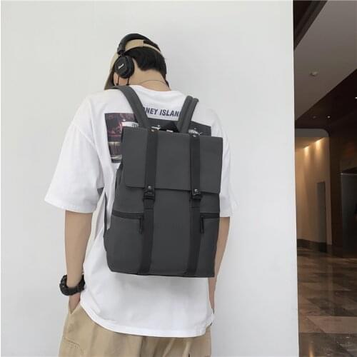 Male and Female Couple Hong Kong Style Tooling Bag Fashion Business Casual Backpack Korean Male and Female Student School Bag